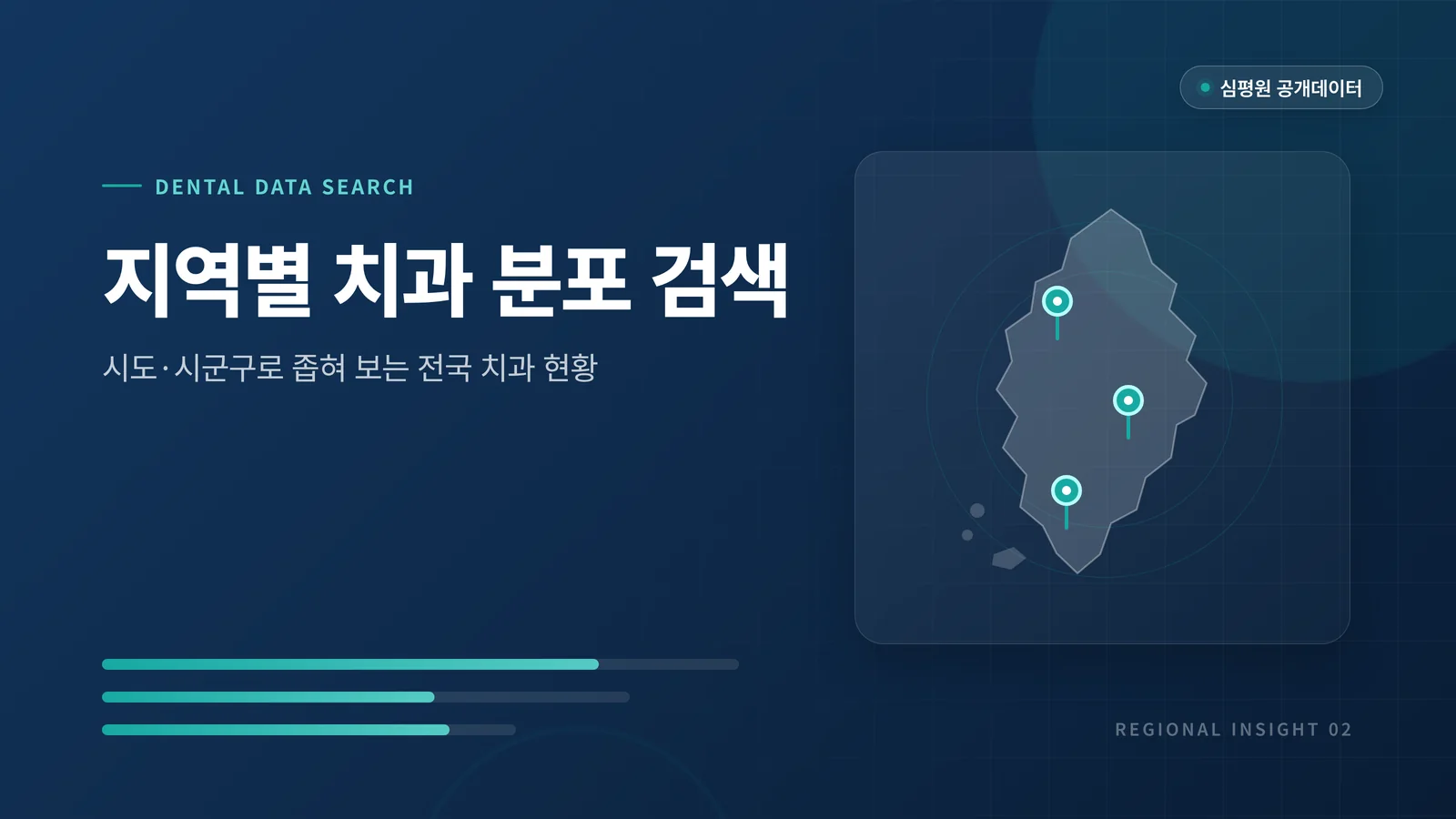 지역별 치과 분포 검색 데이터 카드